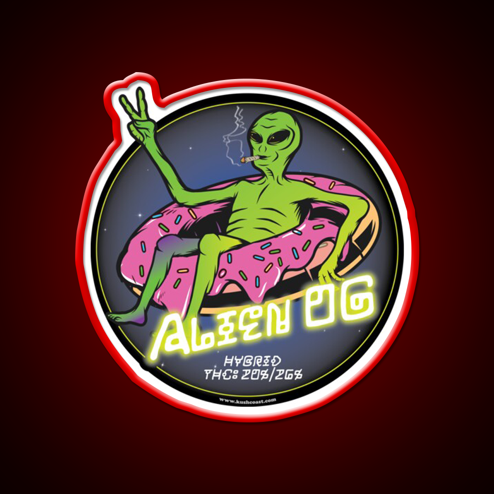 Alien Og Strain Art Hemp Inspired Green Leaf Led Neon Sign Rgb Color - LED neon sign view 10