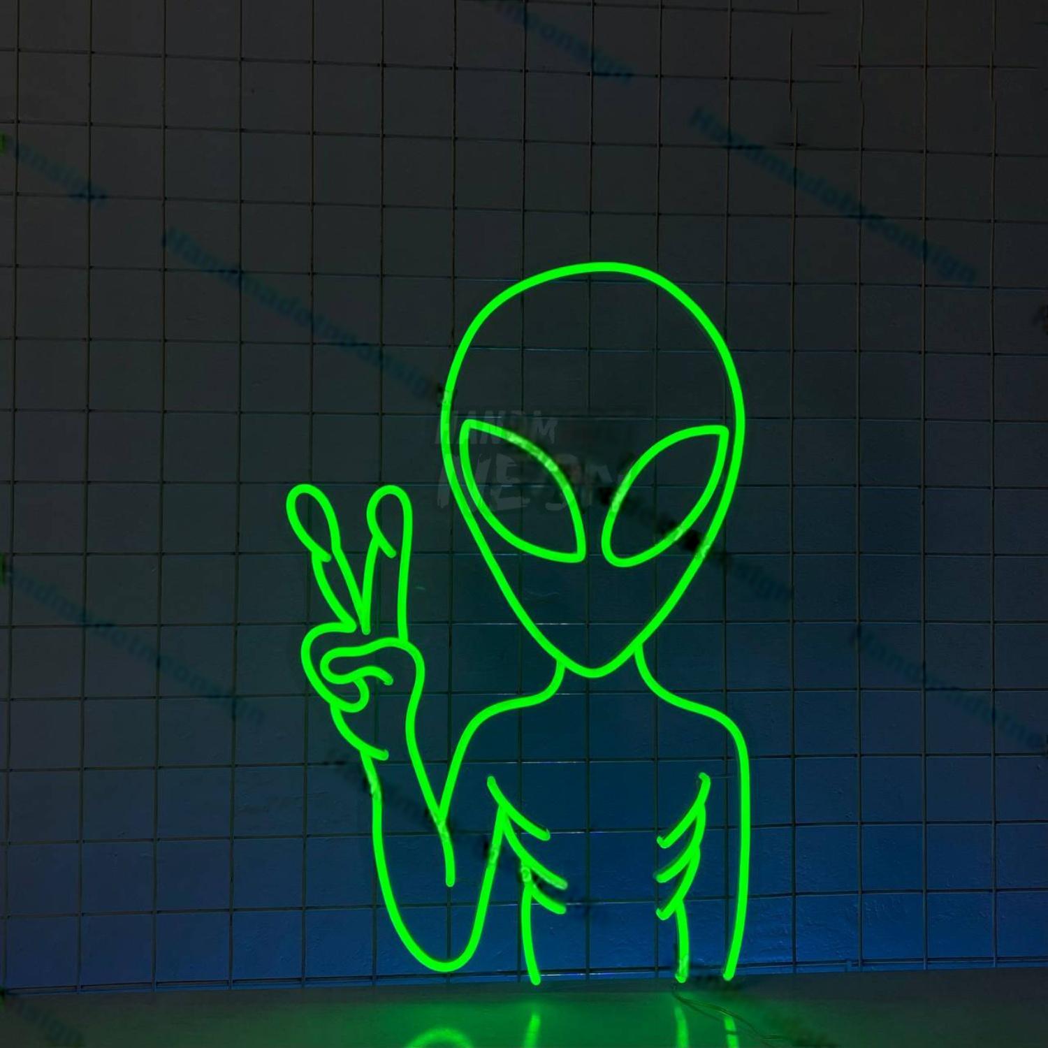 Alien Peace Hand Led Neon Sign Alien Led Neon Sign | Shineneon