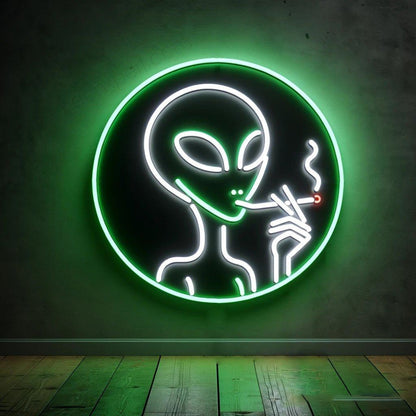 Alien Smoking Led Neon Sign For Sci-Fi Home Bar Decor | Shineneon