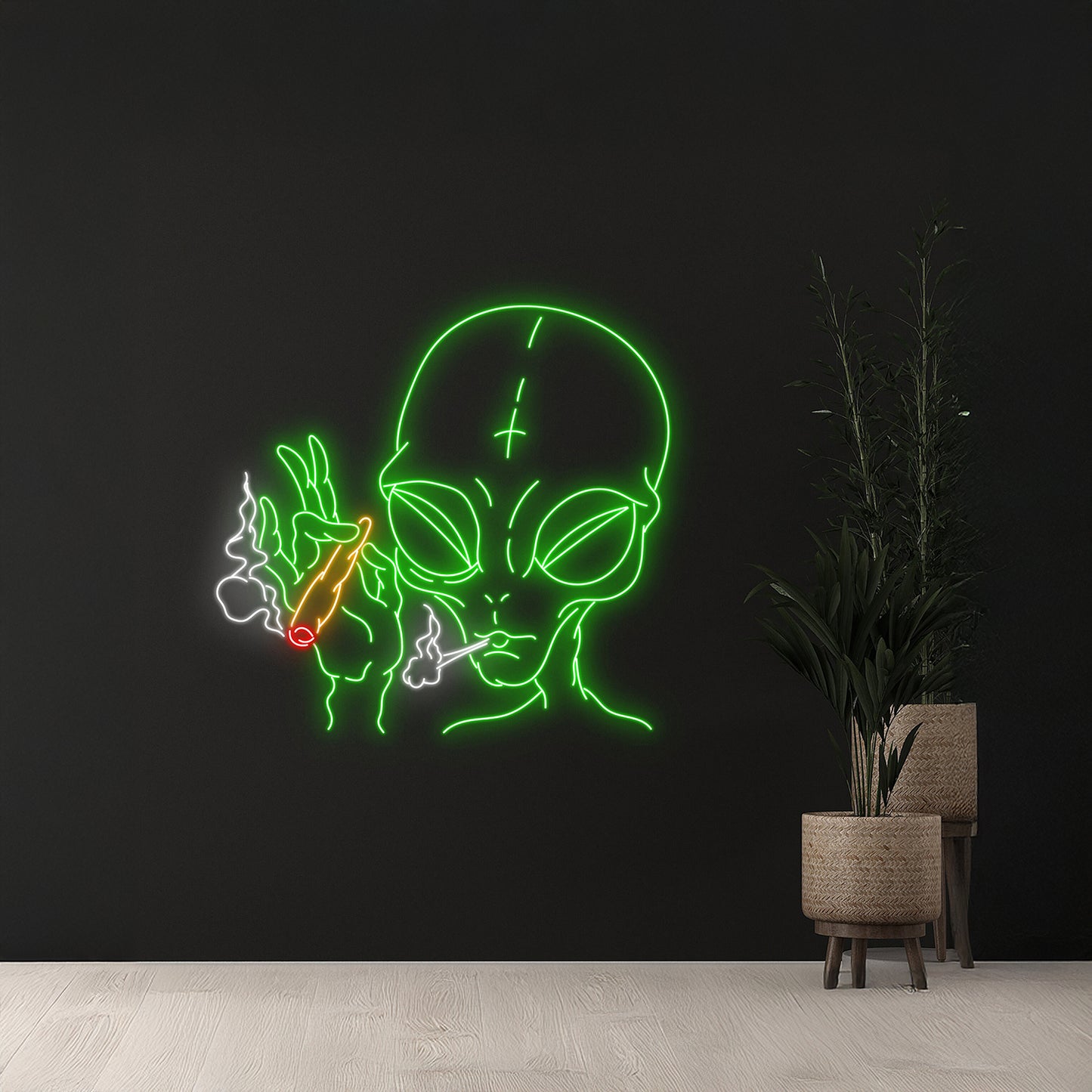 Alien Smoking Neon Sign