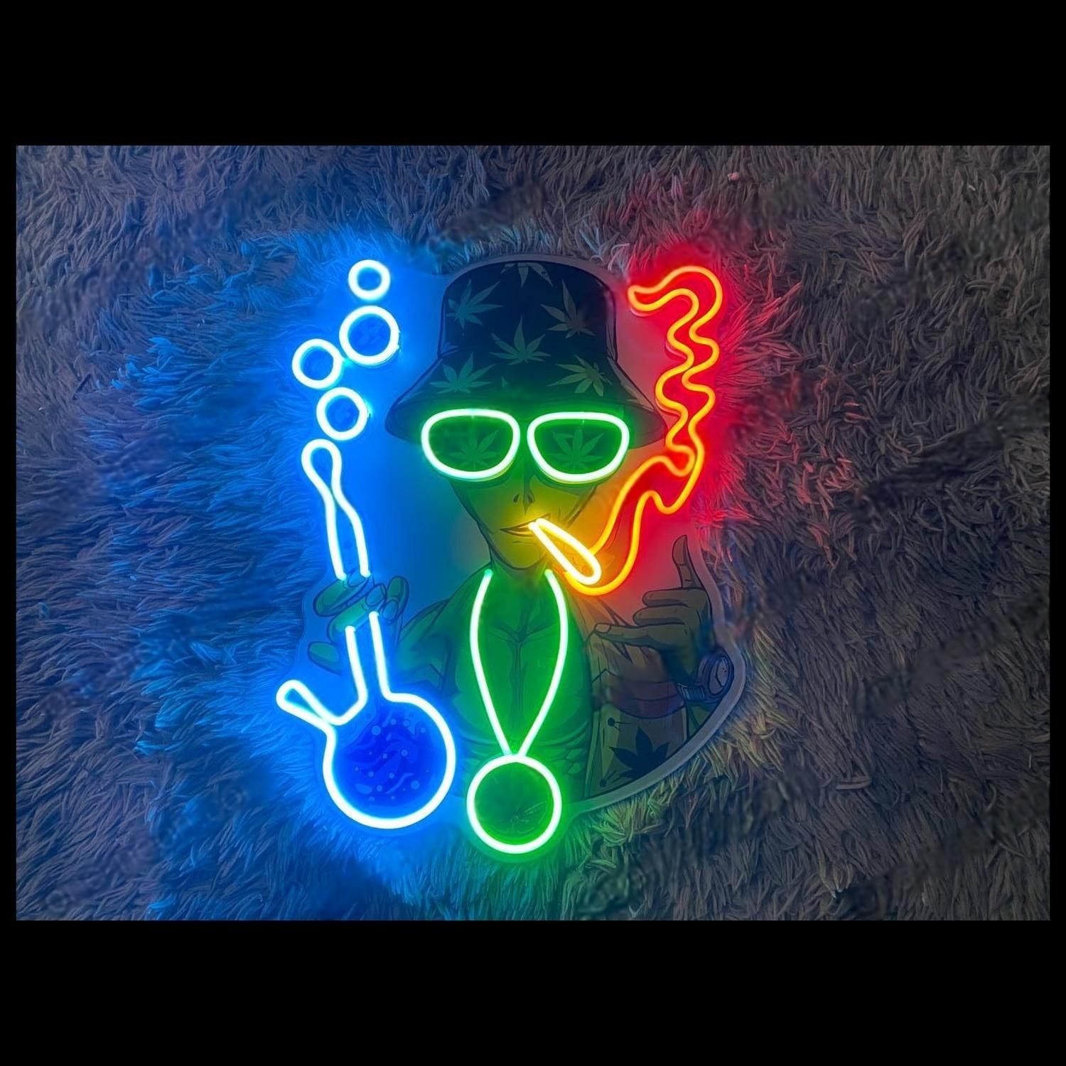 Alien Stoner Smoking Weed Led Neon Sign For Bar Club Decor | Shineneon