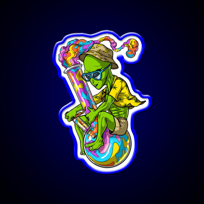 Alien Stoner Weed Bong Trip Hemp Inspired Green Leaf Led Neon Sign Rgb Color - Shineneon