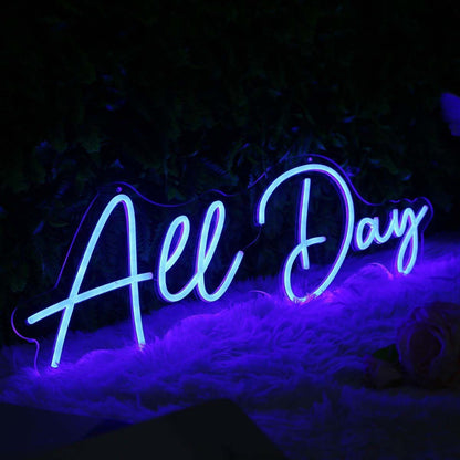 All Day Blue Led Neon Sign | Shineneon
