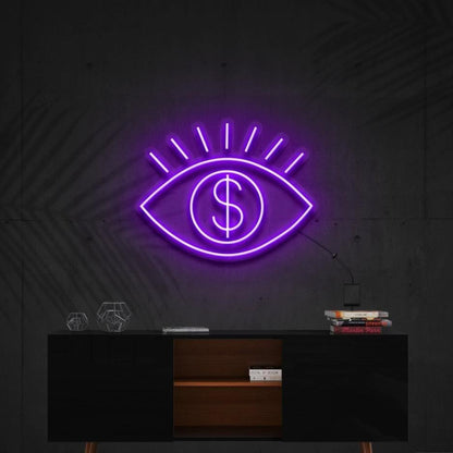 All Eye See Is Money Led Neon Sign For Modern Home Office Financial Decor | Shineneon