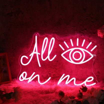 All Eyes On Me Red Custom Led Neon Sign - Shineneon