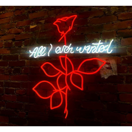 All I Ever Wanted Rose Led Sign Business Neon Sign