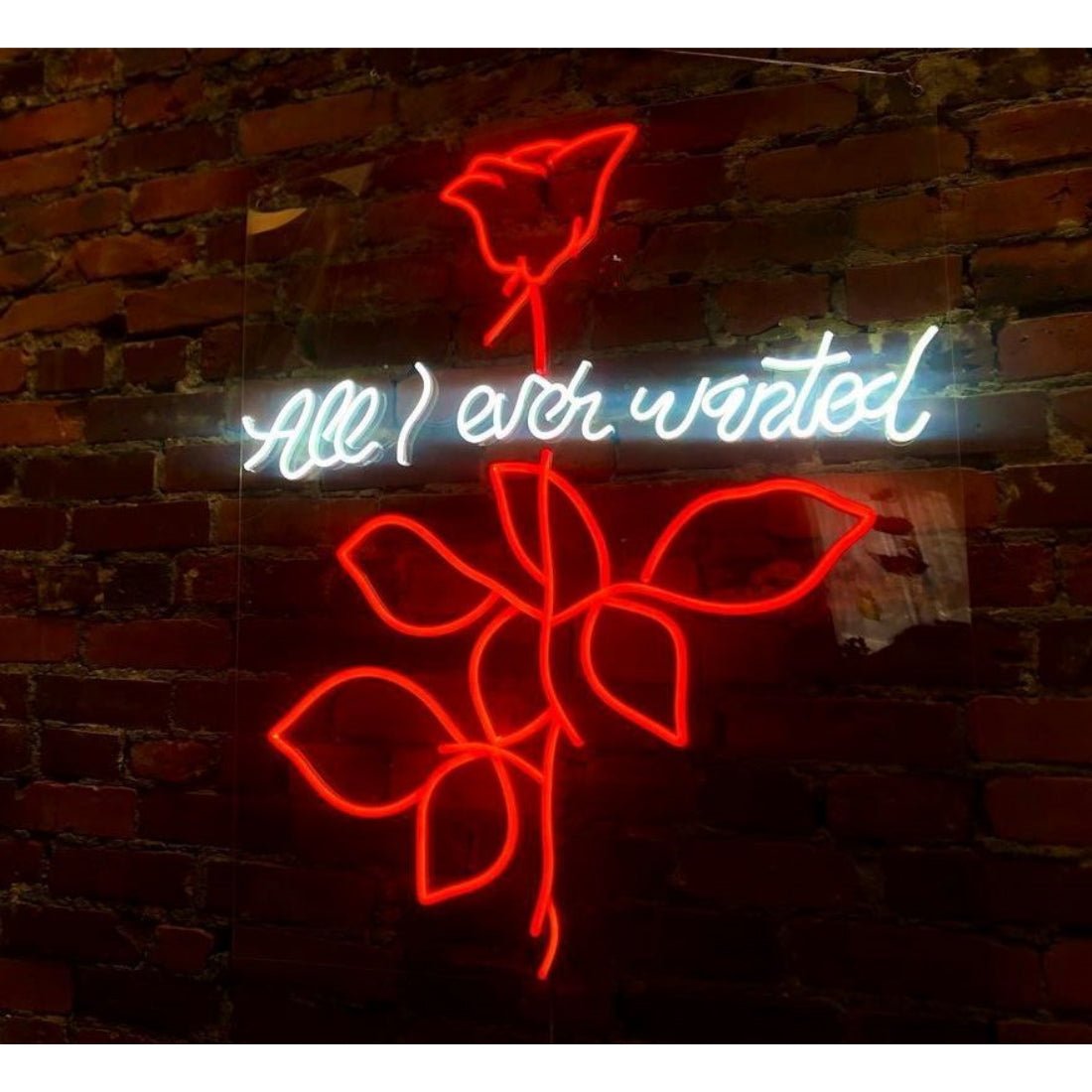 All I Ever Wanted Rose Led Sign Business Neon Sign - Shineneon