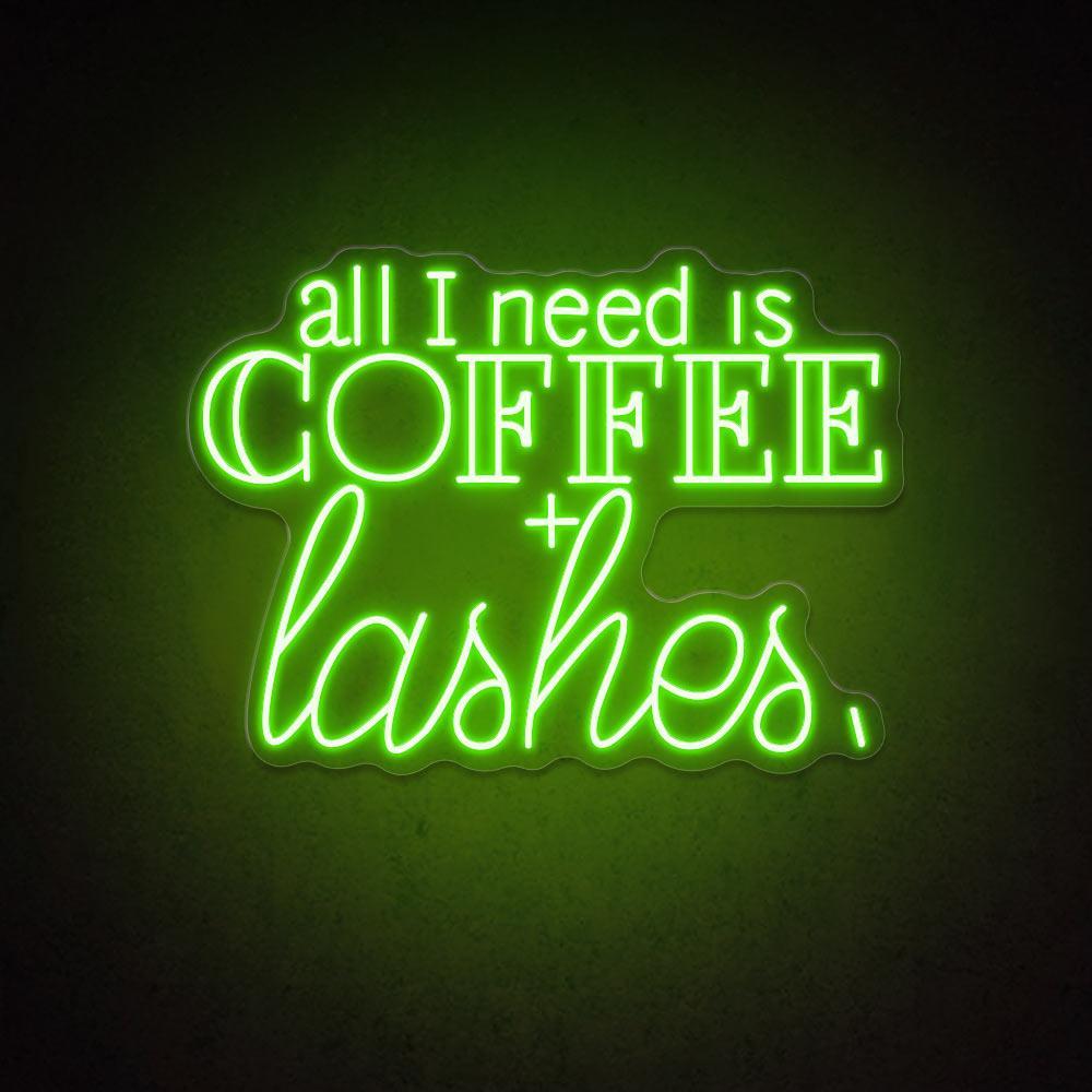 All I Need Is Coffee Lashes Led Neon Sign For Cafe Salon Decor | Shineneon