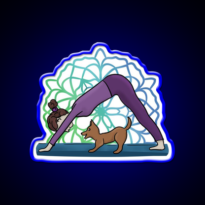 All I Need Is Love And Yoga And A Dog Yoga Led Neon Sign Rgb Color