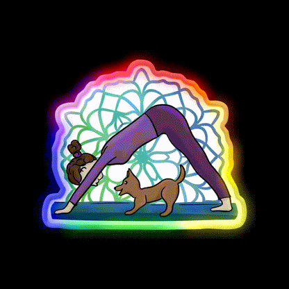 All I Need Is Love And Yoga And A Dog Yoga Led Neon Sign Rgb Color