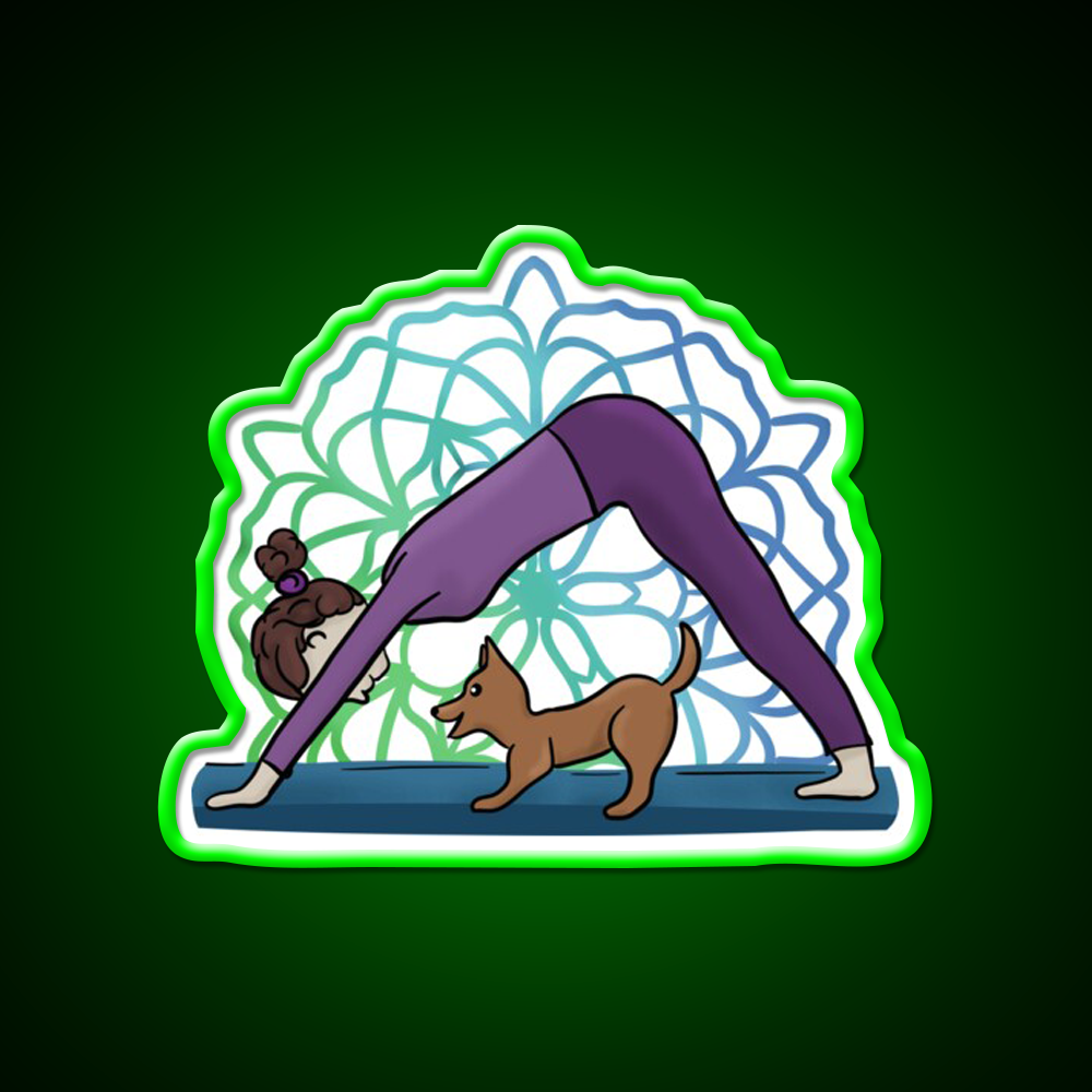 All I Need Is Love And Yoga And A Dog Yoga Led Neon Sign Rgb Color