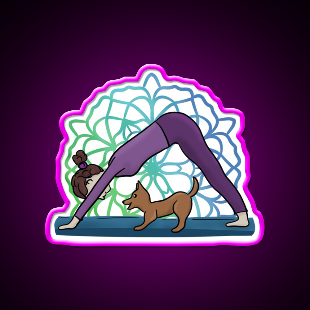 All I Need Is Love And Yoga And A Dog Yoga Led Neon Sign Rgb Color