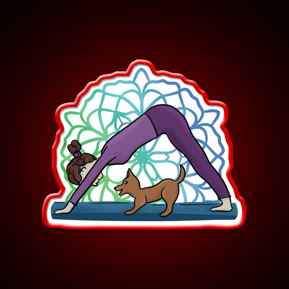 All I Need Is Love And Yoga And A Dog Yoga Led Neon Sign Rgb Color