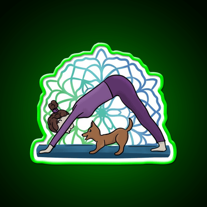 All I Need Is Love And Yoga And A Dog Yoga Led Neon Sign Rgb Color - Shineneon