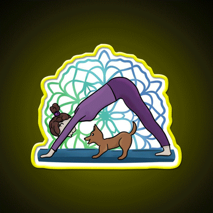 All I Need Is Love And Yoga And A Dog Yoga Led Neon Sign Rgb Color