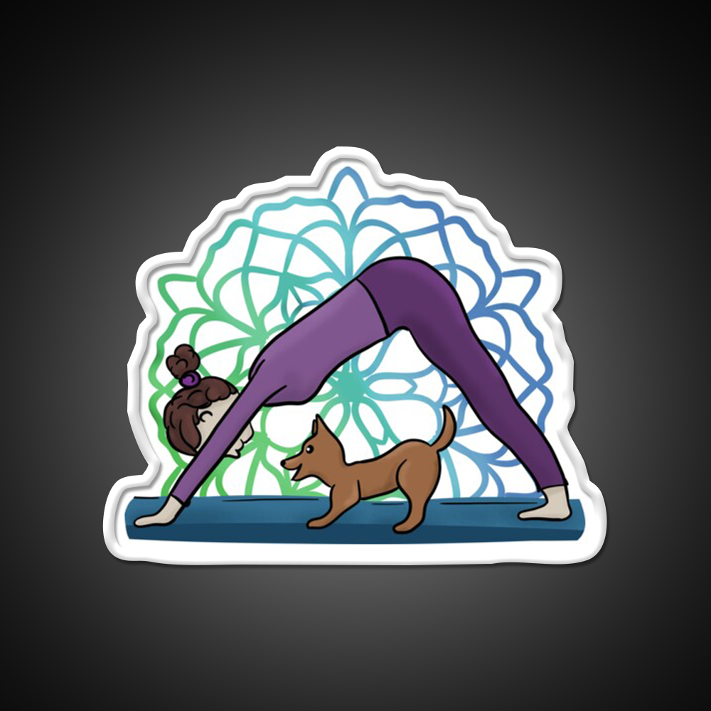 All I Need Is Love And Yoga And A Dog Yoga Led Neon Sign Rgb Color