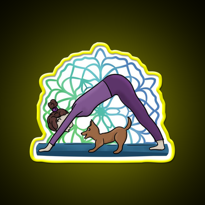 All I Need Is Love And Yoga And A Dog Yoga Led Neon Sign Rgb Color