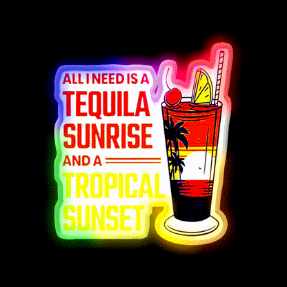 All I Need Is Tequila Sunset Classic Led Neon Sign Chinese Food Rgb Color