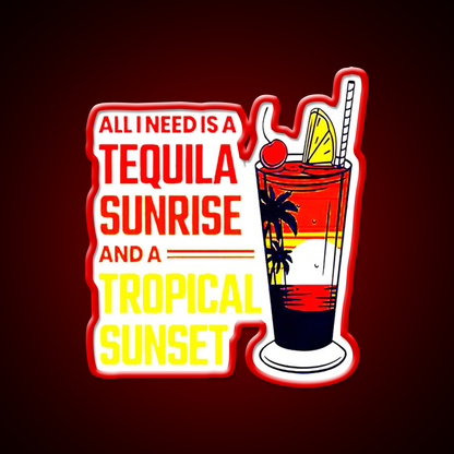 All I Need Is Tequila Sunset Classic Led Neon Sign Chinese Food Rgb Color