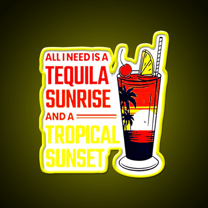 All I Need Is Tequila Sunset Classic Led Neon Sign Chinese Food Rgb Color - Shineneon