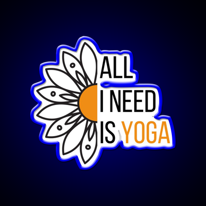 All I Need Is Yoga Orange Lotus Flower Yoga Led Neon Sign Rgb Color