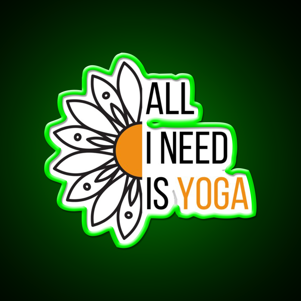 All I Need Is Yoga Orange Lotus Flower Yoga Led Neon Sign Rgb Color