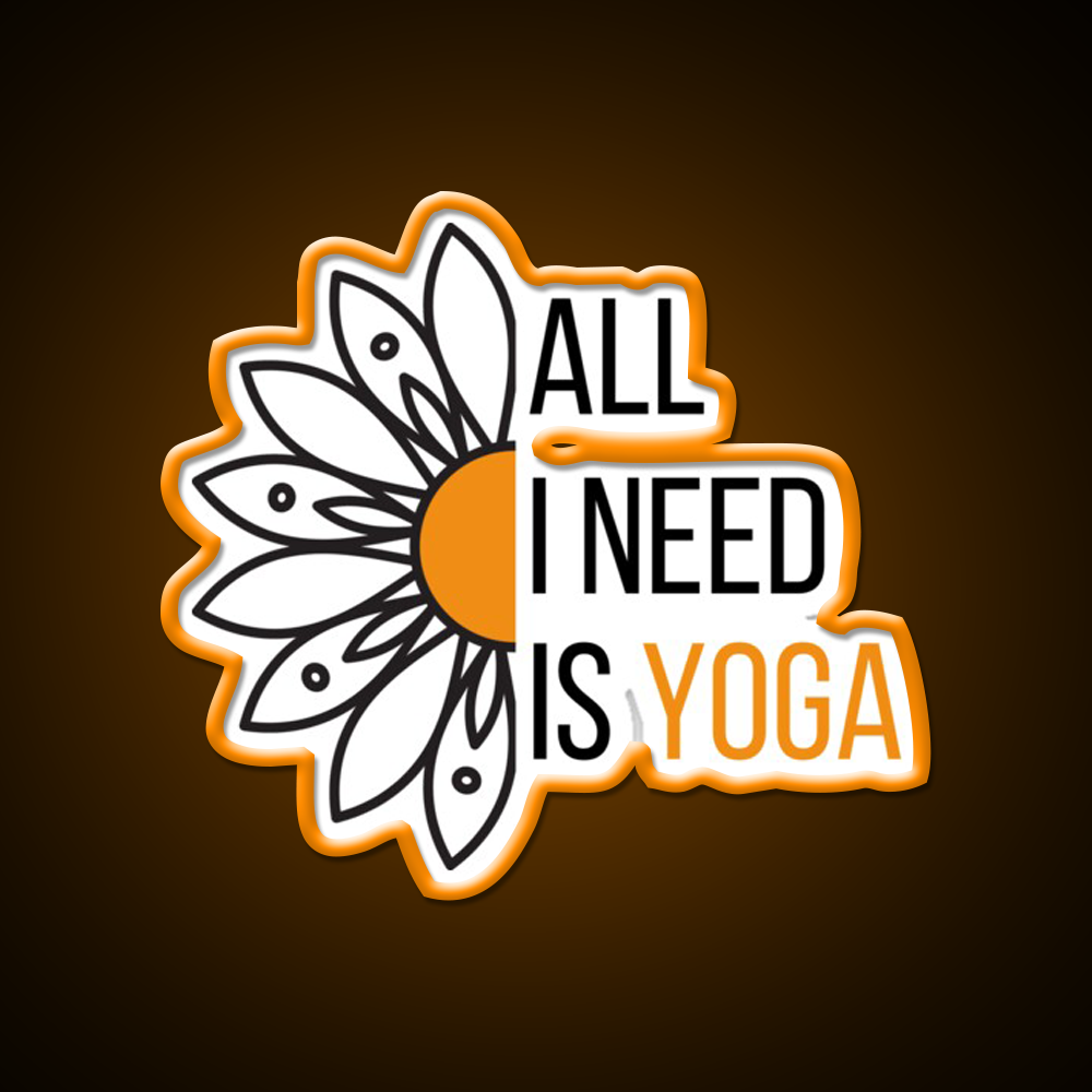 All I Need Is Yoga Orange Lotus Flower Yoga Led Neon Sign Rgb Color