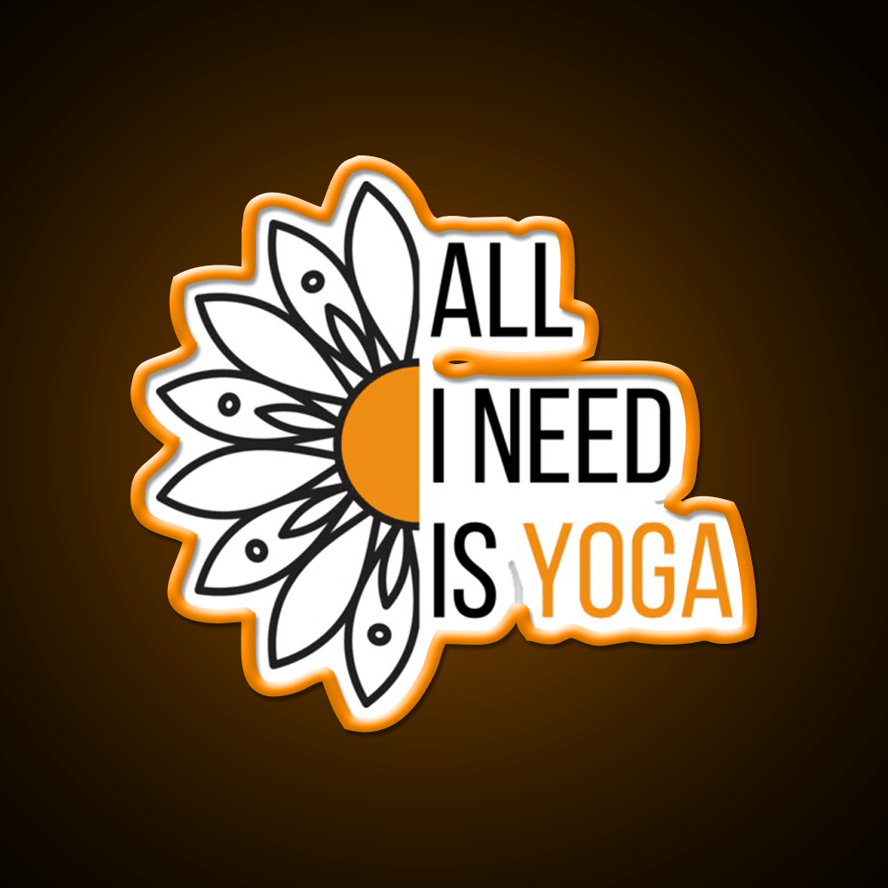 All I Need Is Yoga Orange Lotus Flower Yoga Led Neon Sign Rgb Color - Shineneon