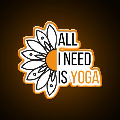 All I Need Is Yoga Orange Lotus Flower Yoga Led Neon Sign Rgb Color - Shineneon