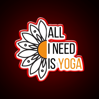 All I Need Is Yoga Orange Lotus Flower Yoga Led Neon Sign Rgb Color - Shineneon