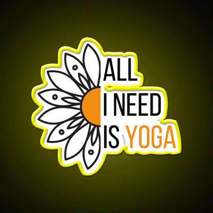 All I Need Is Yoga Orange Lotus Flower Yoga Led Neon Sign Rgb Color