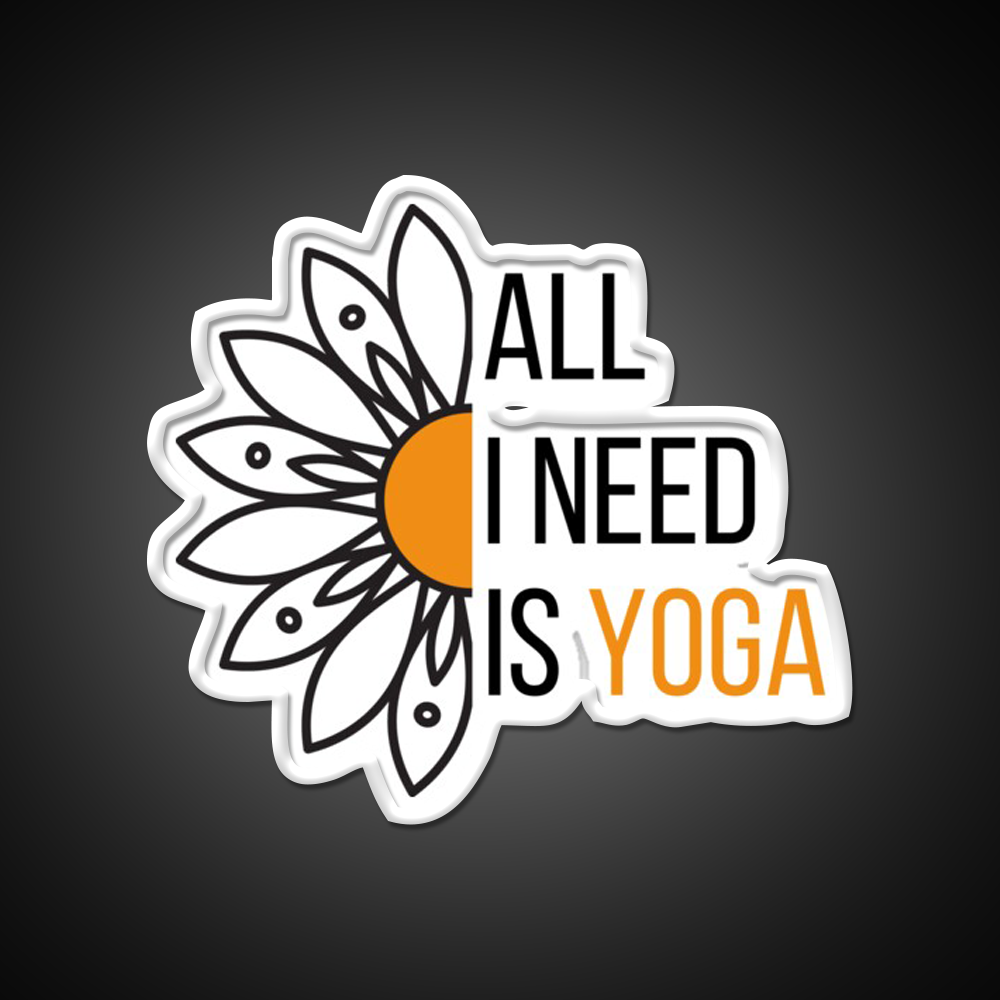 All I Need Is Yoga Orange Lotus Flower Yoga Led Neon Sign Rgb Color