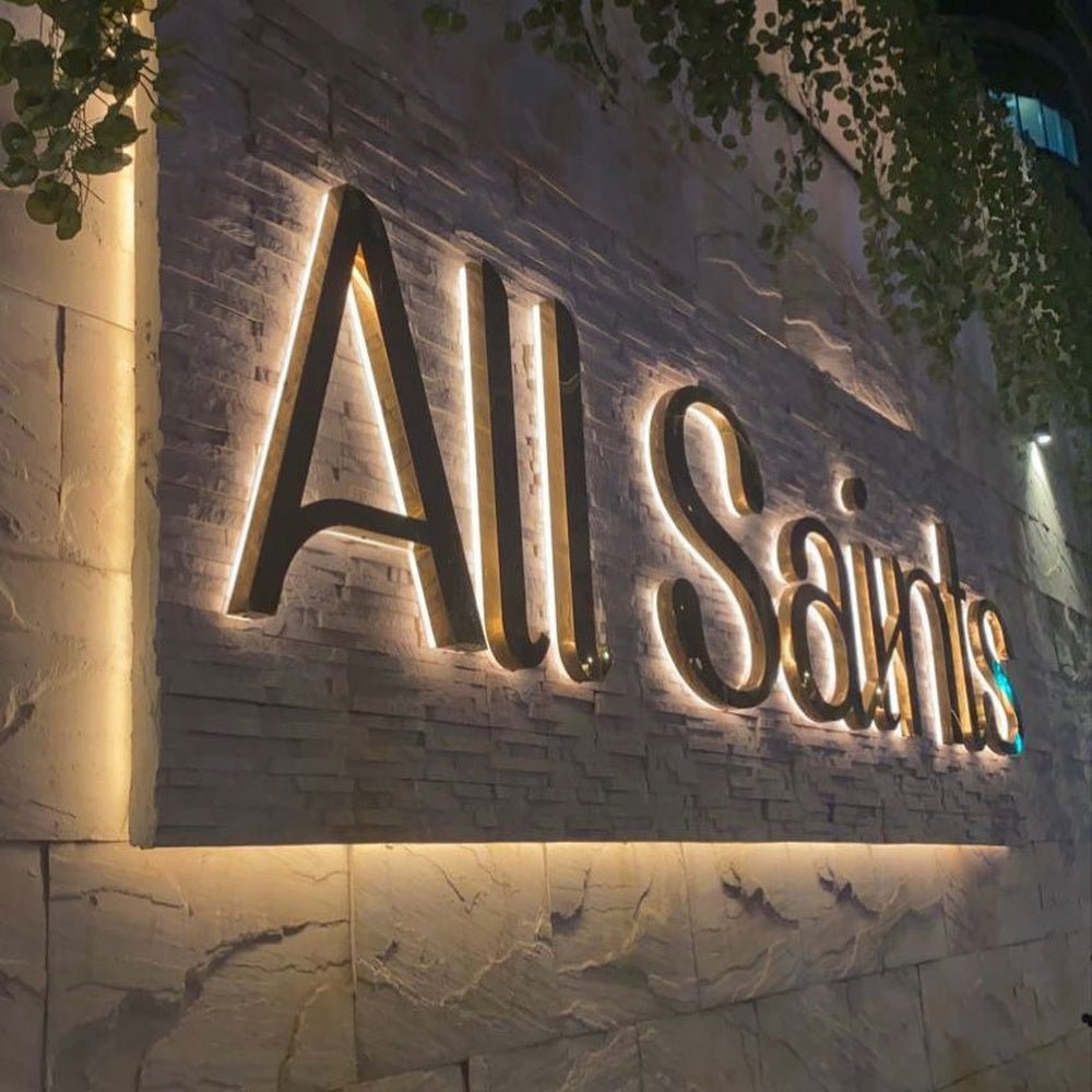 All Saints 3D Backlit Channel Letters Led Light Sign - Shineneon