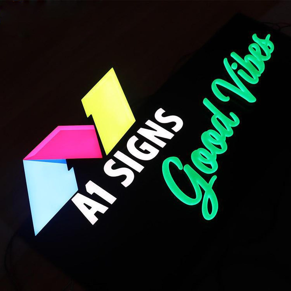 All Signs Good Vibes 3D Frontlit Letters Metal Led Sign