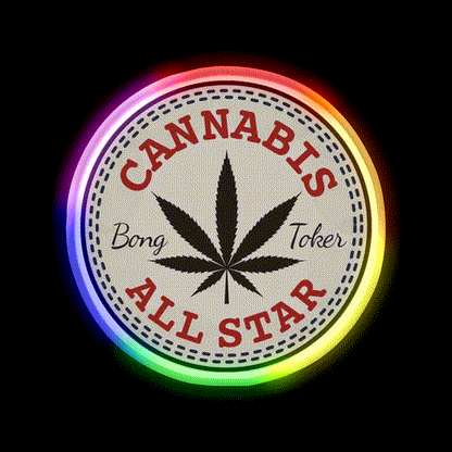 All Star Hemp Inspired Green Leaf Led Neon Sign Rgb Color - LED neon sign close-up detail