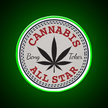 All Star Hemp Inspired Green Leaf Led Neon Sign Rgb Color - LED neon sign view 8