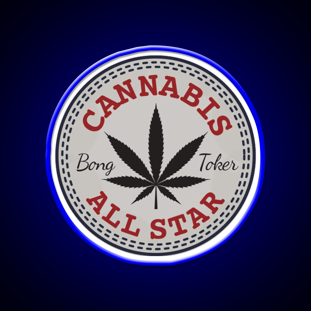All Star Hemp Inspired Green Leaf Led Neon Sign Rgb Color - Shineneon