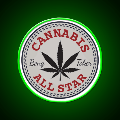All Star Hemp Inspired Green Leaf Led Neon Sign Rgb Color - Shineneon