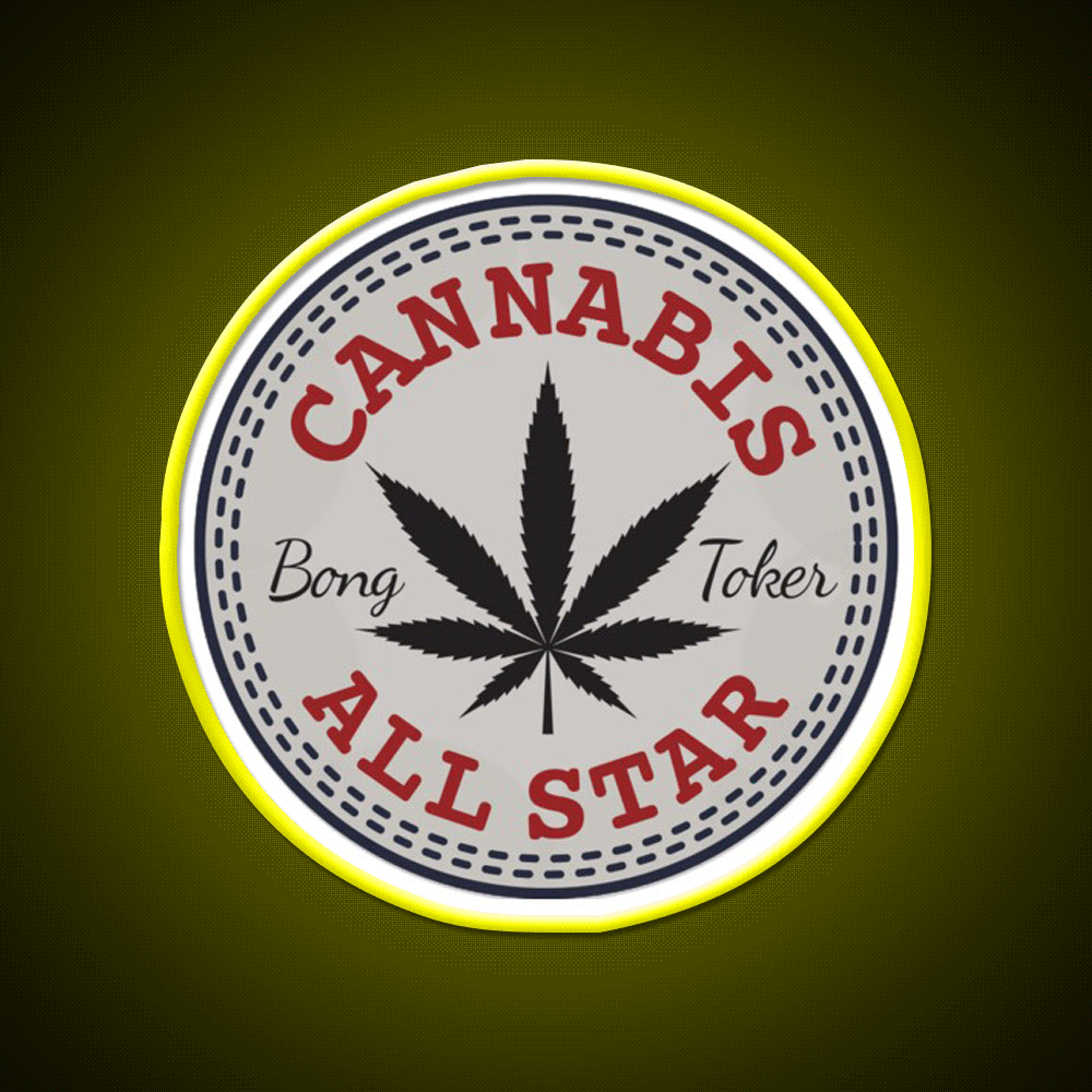 All Star Hemp Inspired Green Leaf Led Neon Sign Rgb Color