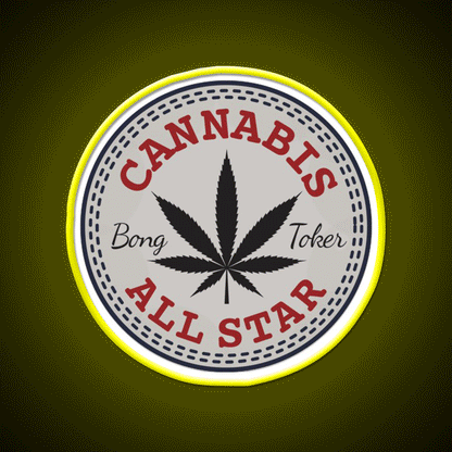 All Star Hemp Inspired Green Leaf Led Neon Sign Rgb Color