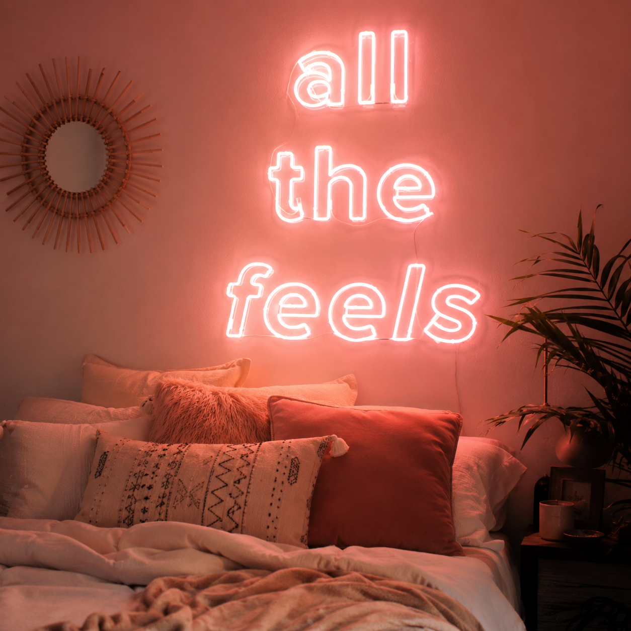 All The Feels LED Neon Sign Bedroom Wall Art - 03 Real Lifestyle Scene
