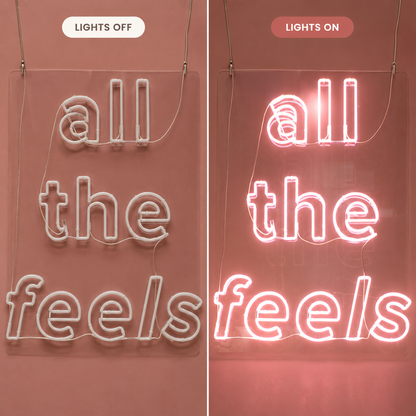 All The Feels LED Neon Sign Bedroom Wall Art - 06 Day Night Comparison