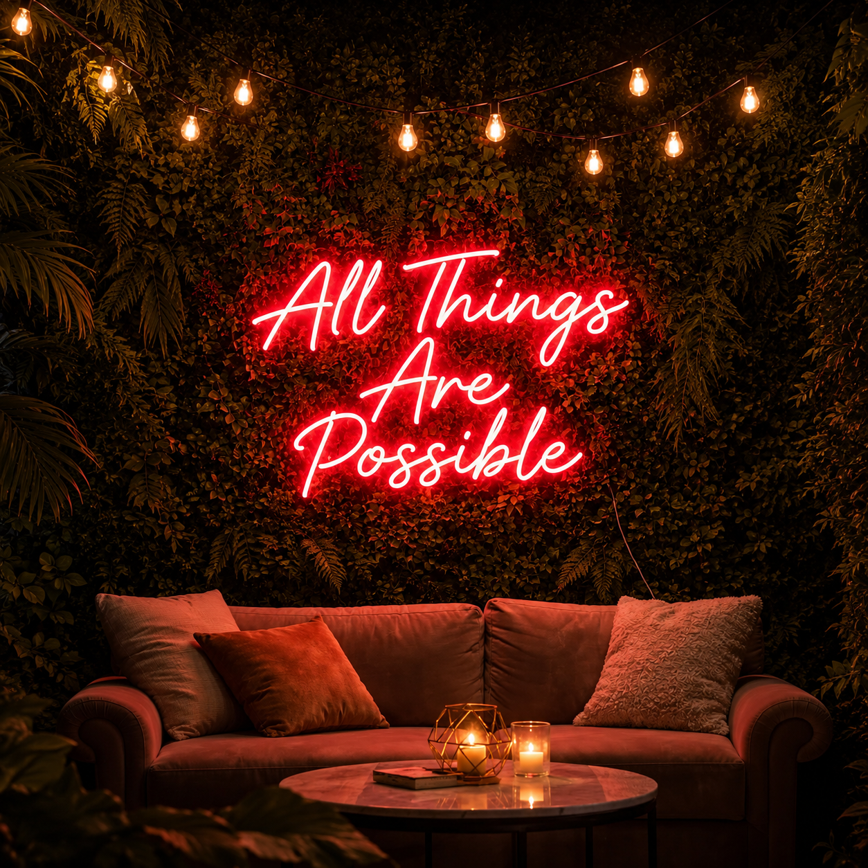 All Things Are Possible LED Neon Sign - 03 Real Lifestyle Scene