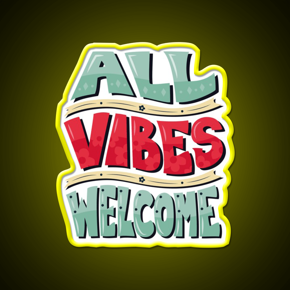All Vibes Welcome Welcome Led Neon Sign Open Sign Rgb Color - Shineneon