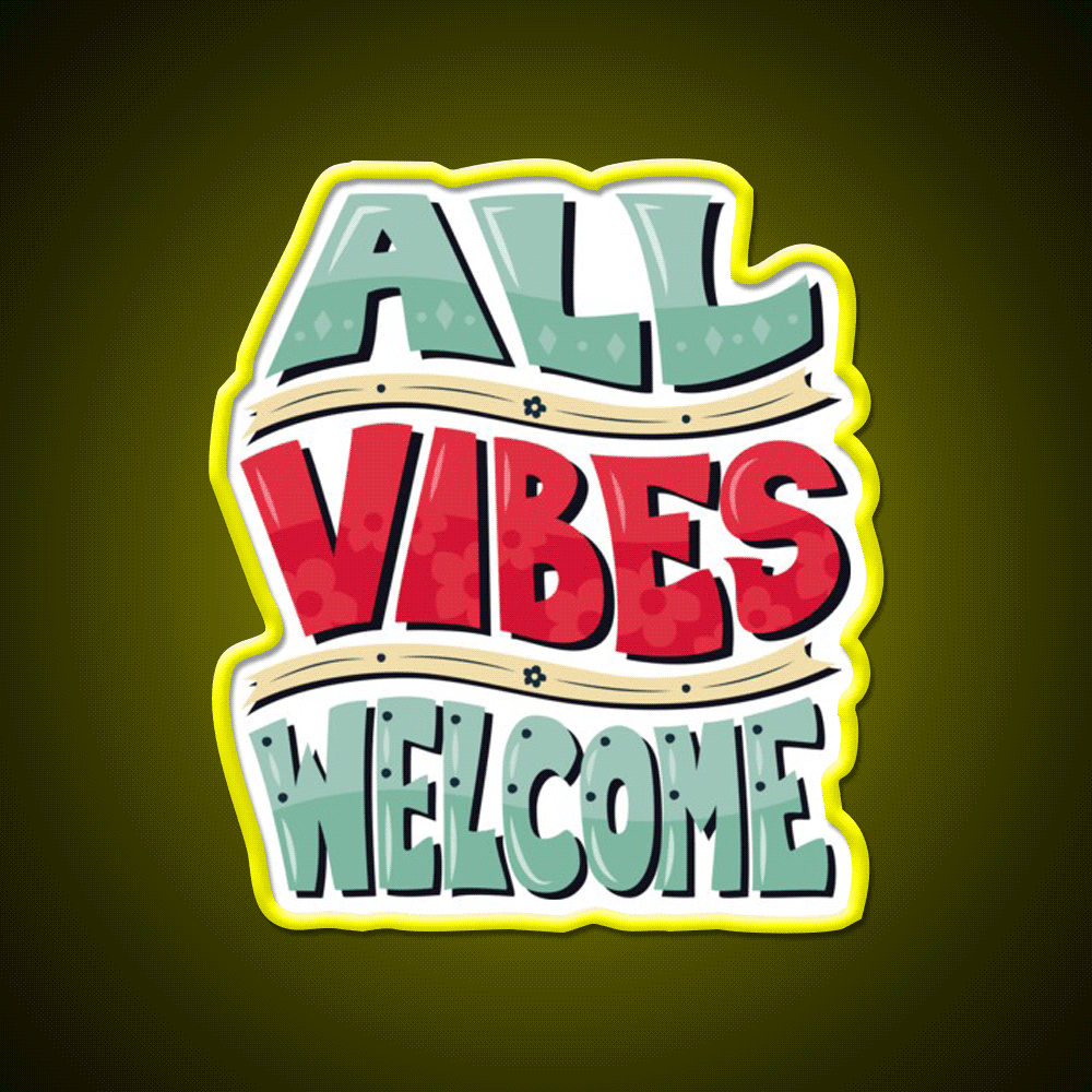 All Vibes Welcome Welcome Led Neon Sign Open Sign Rgb Color – Shineneon