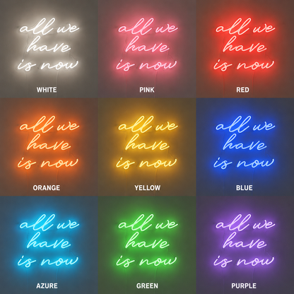 All We Have Is Now LED Neon Sign Bedroom Decor Wall Neon Sign - 05 Color Grid