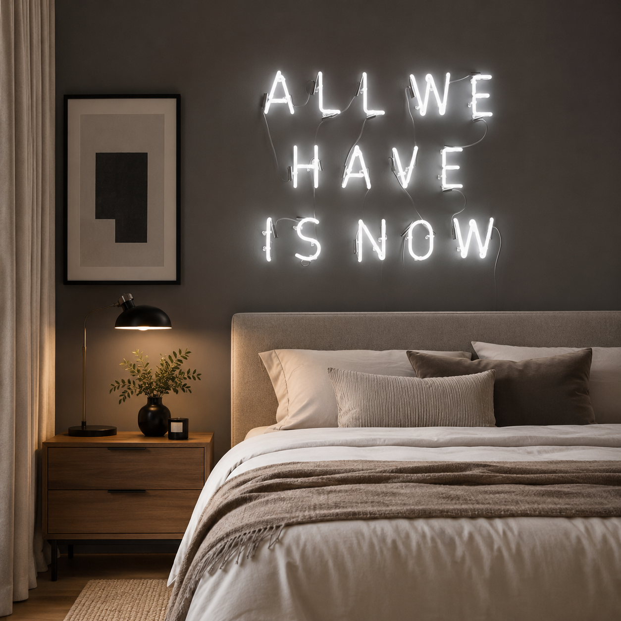 All We Have Is Now Wall Decor LED Neon Sign - 03 Real Lifestyle Scene