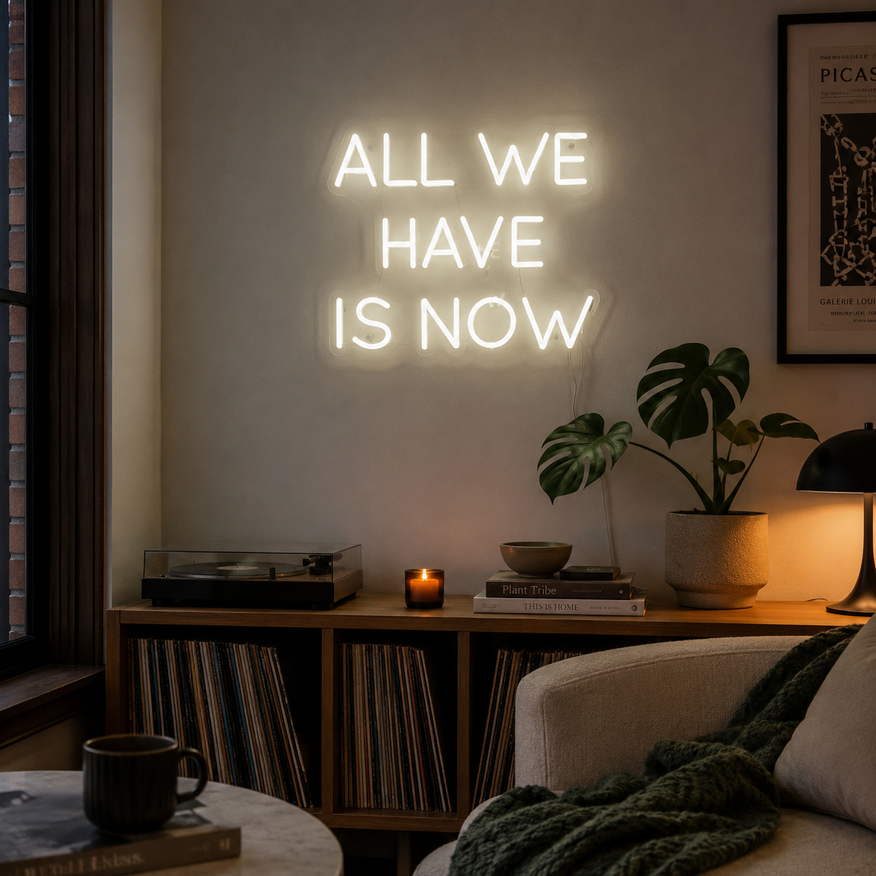 All We Have Is Now Wall Decor Room Decor LED Neon Sign - 03 Real Lifestyle Scene