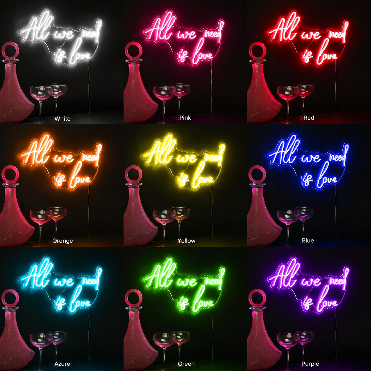 All We Need Is Love Acrylic LED Neon Sign - 03 Real Lifestyle Scene