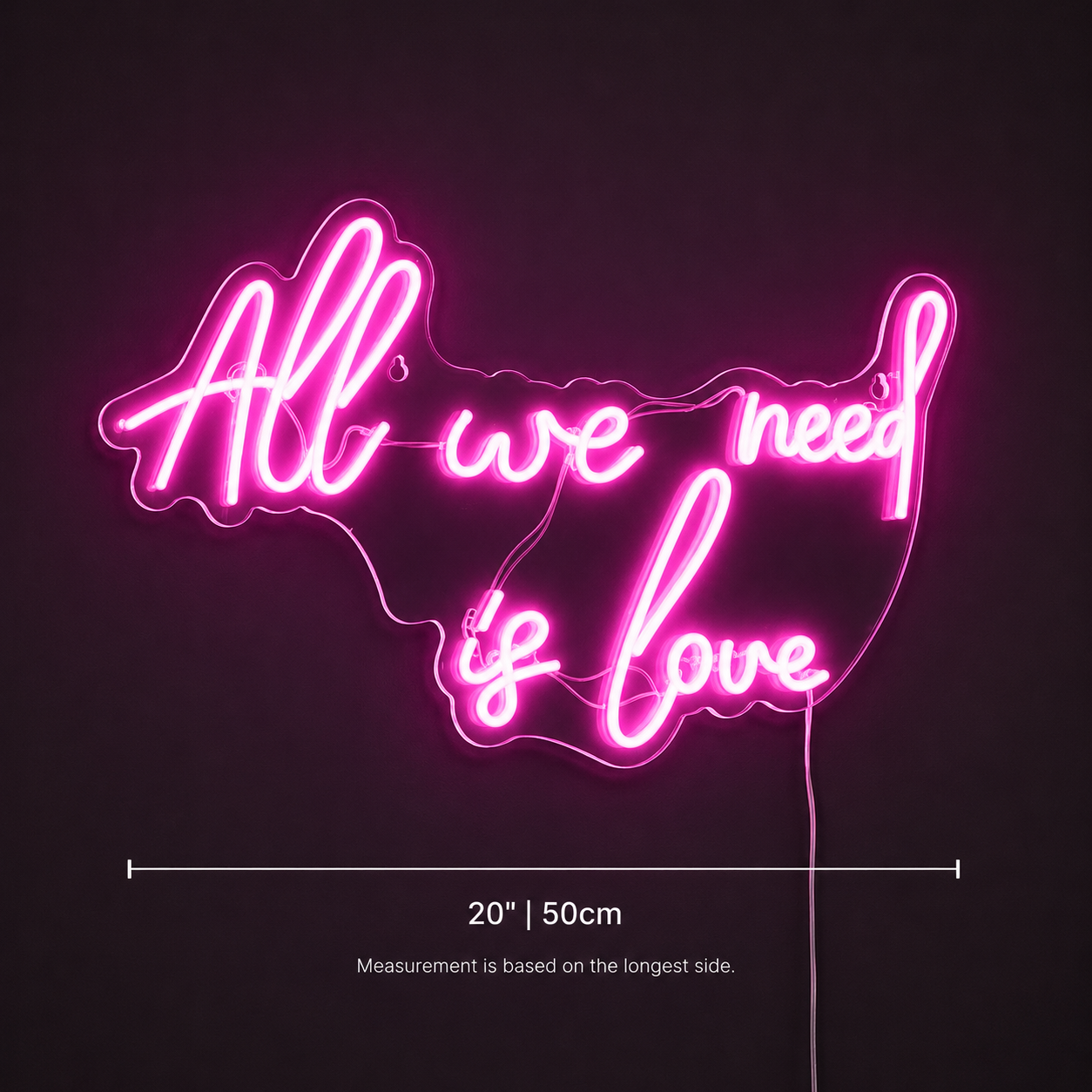 All We Need Is Love Acrylic LED Neon Sign - 04 Size Image
